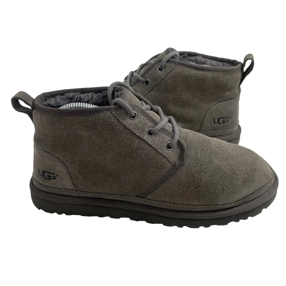 UGG Neumel Chukka Boots Men's Size 7‎ Gray Suede Fur Lined Gray Shoes Style 3236